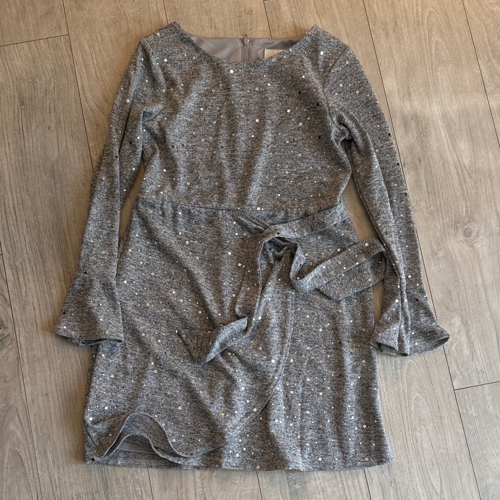 Rare Editions Shimmering Silver Kids Dress